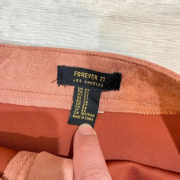 Forever 21 Blush Pink Super Soft Luxurious Suede Button Up Aline Skirt W27 Small - Picture 4 of 12